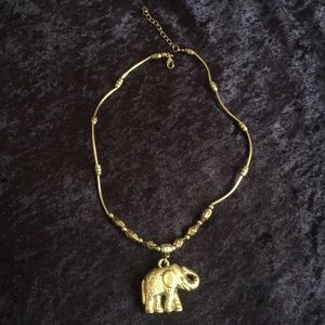 Antique looking Tibetan silver elephant necklace